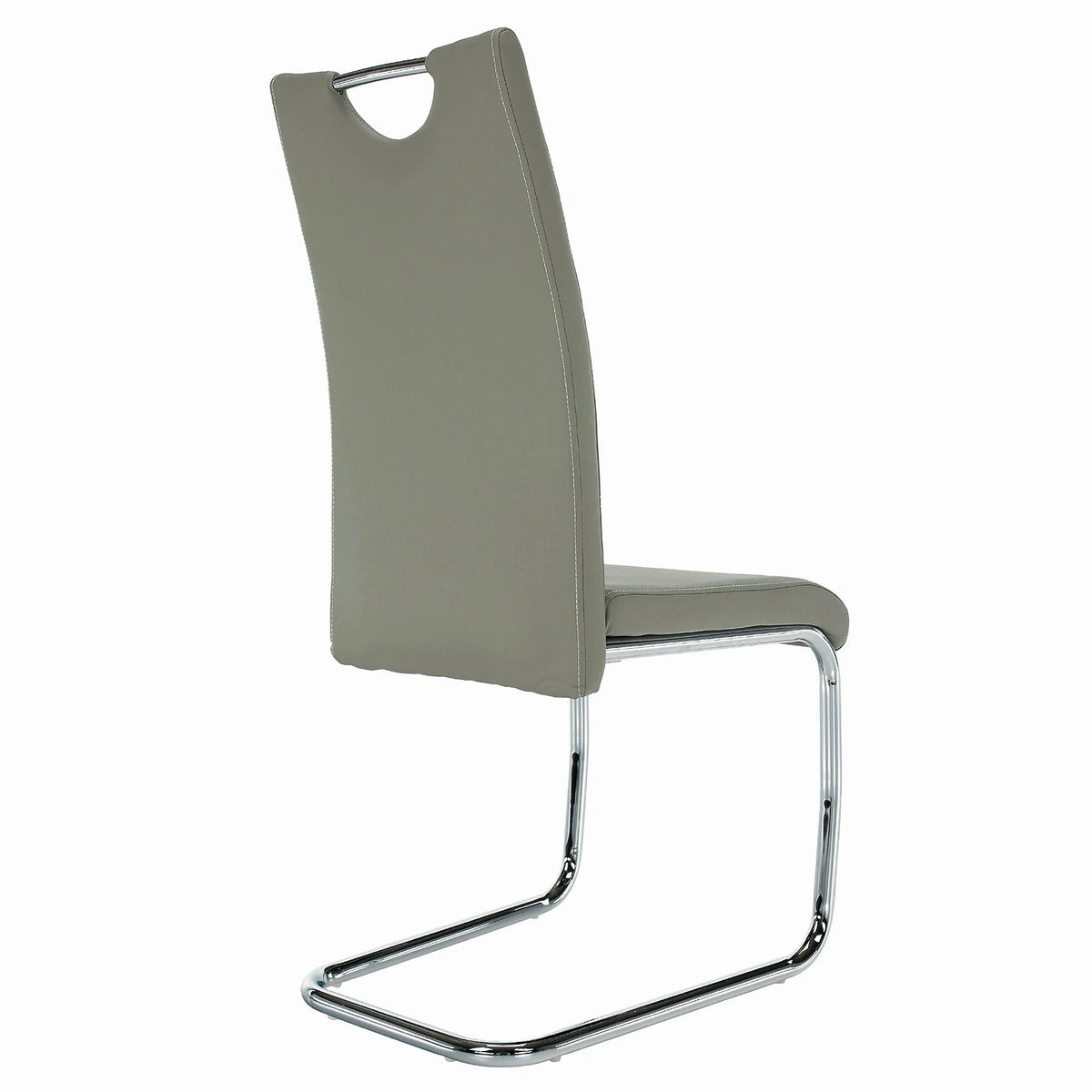Scaun de bucatarie ABIRA NEW, gri deschis/crom, piele ecologica/metal, 43x44x96 cm