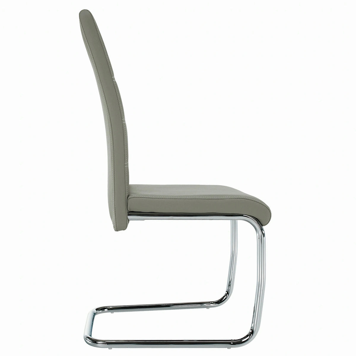 Scaun de bucatarie ABIRA NEW, gri deschis/crom, piele ecologica/metal, 43x44x96 cm