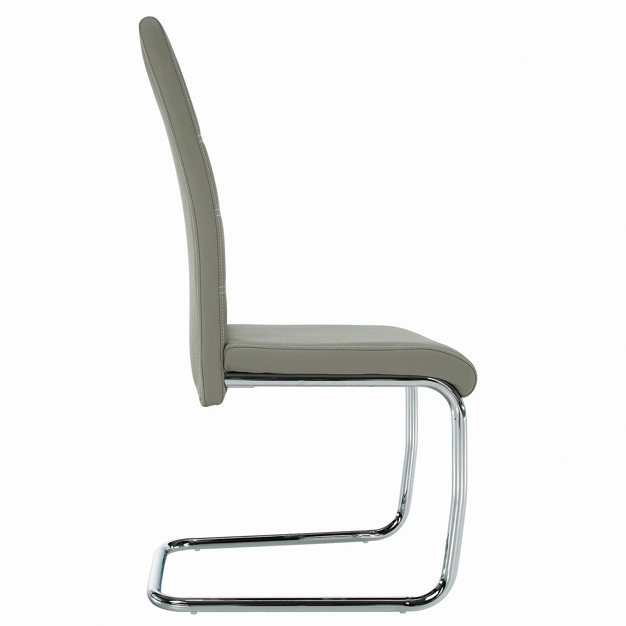 Scaun de bucatarie ABIRA NEW, gri deschis/crom, piele ecologica/metal, 43x44x96 cm