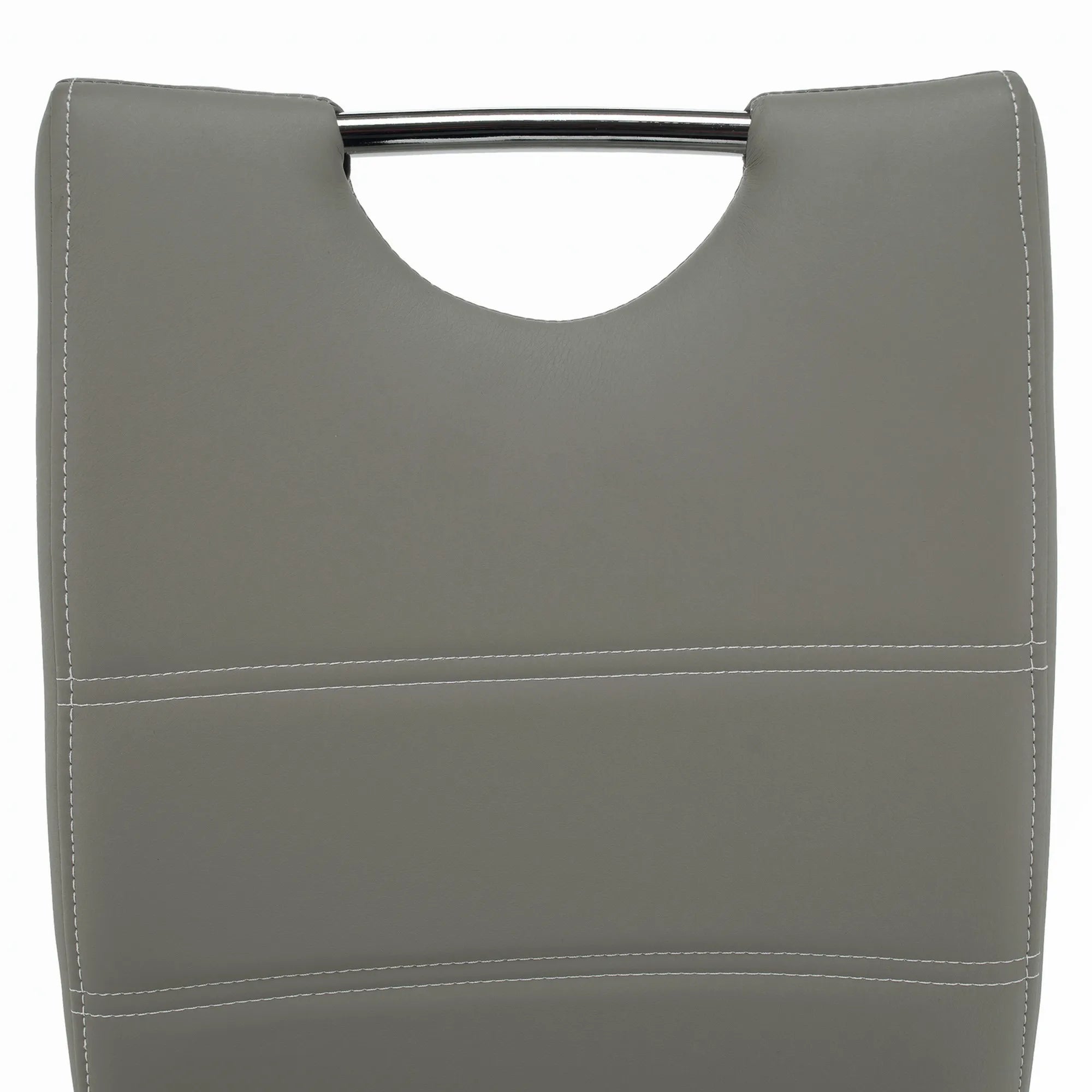 Scaun de bucatarie ABIRA NEW, gri deschis/crom, piele ecologica/metal, 43x44x96 cm