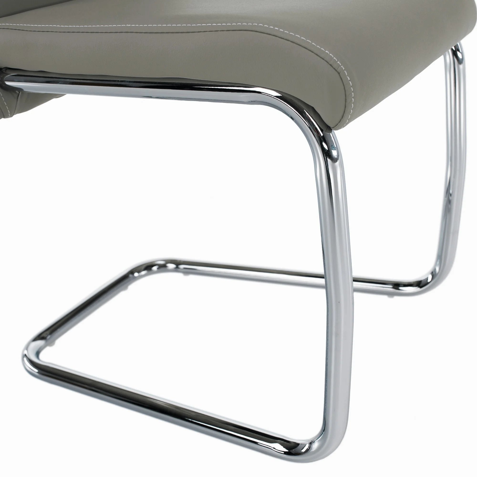 Scaun de bucatarie ABIRA NEW, gri deschis/crom, piele ecologica/metal, 43x44x96 cm