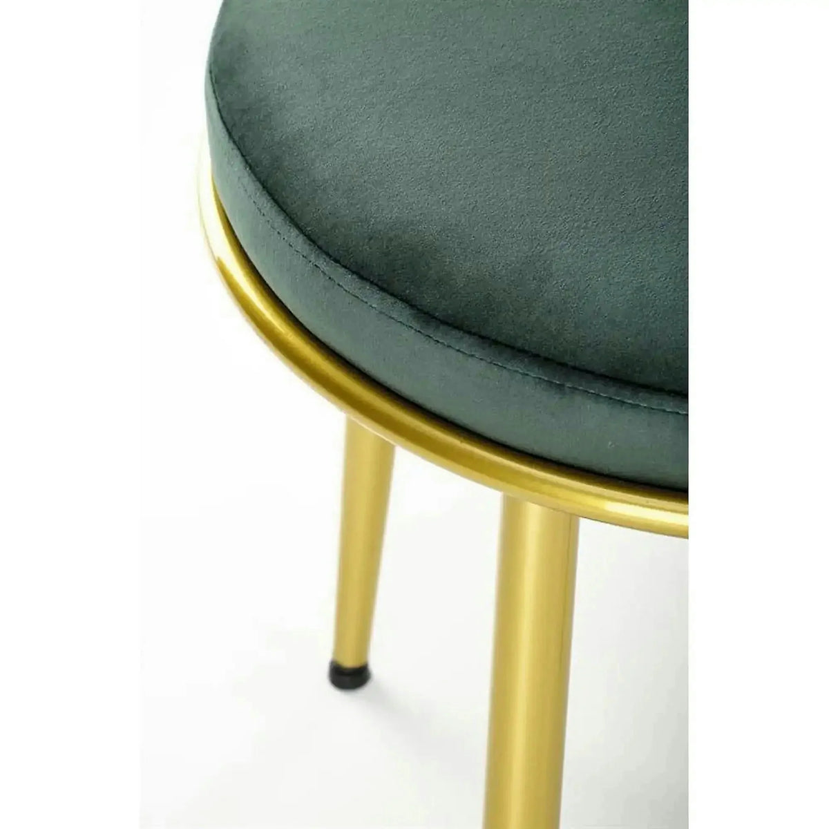 Scaun de dining K517, verde inchis/auriu, stofa catifelata/metal, 57x60x79 cm