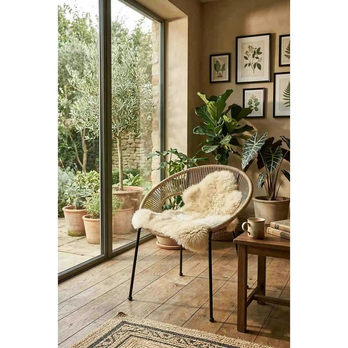 Scaun de gradina BARI, maro/negru, rattan sintetic/otel, 69x60x74x44 cm