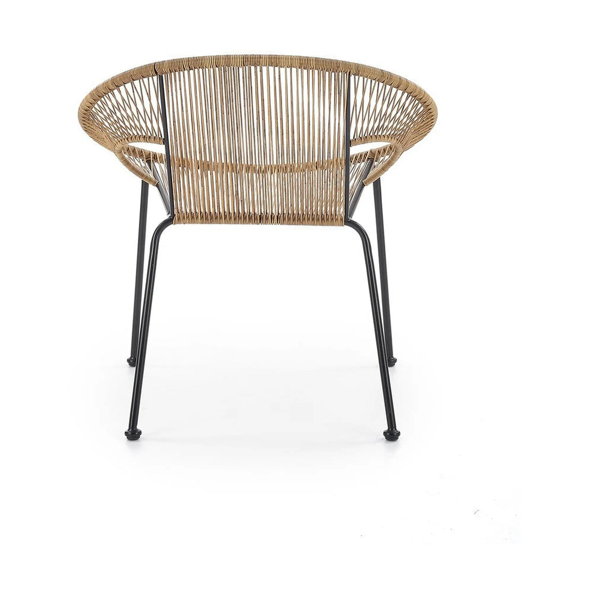 Scaun de gradina BARI, maro/negru, rattan sintetic/otel, 69x60x74x44 cm