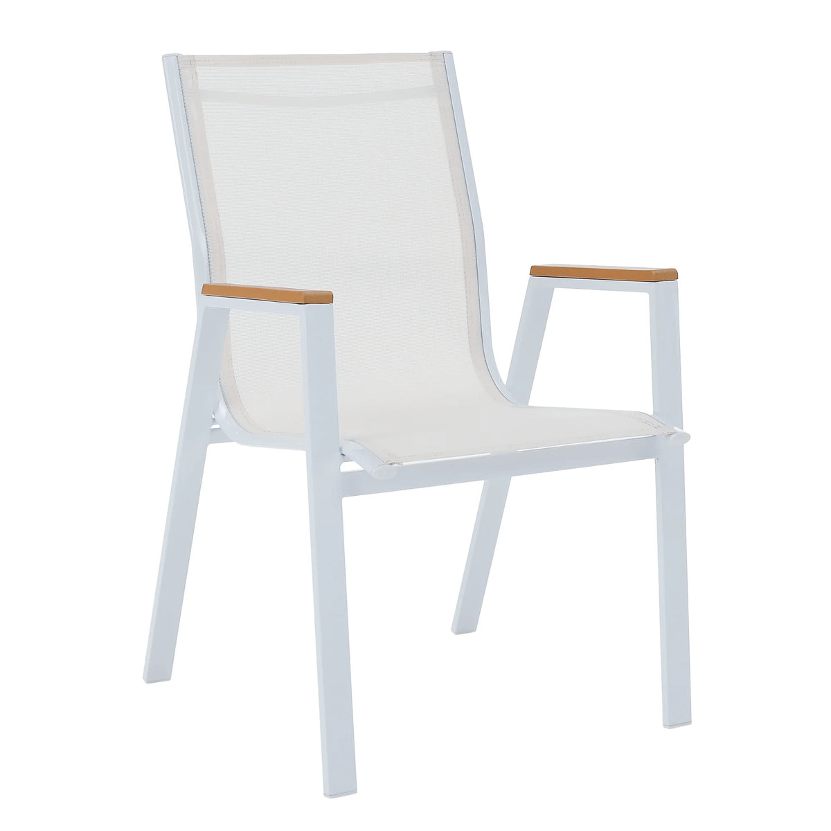 Scaun de gradina BONTO, alb, material textil/otel, 61x56x90 cm