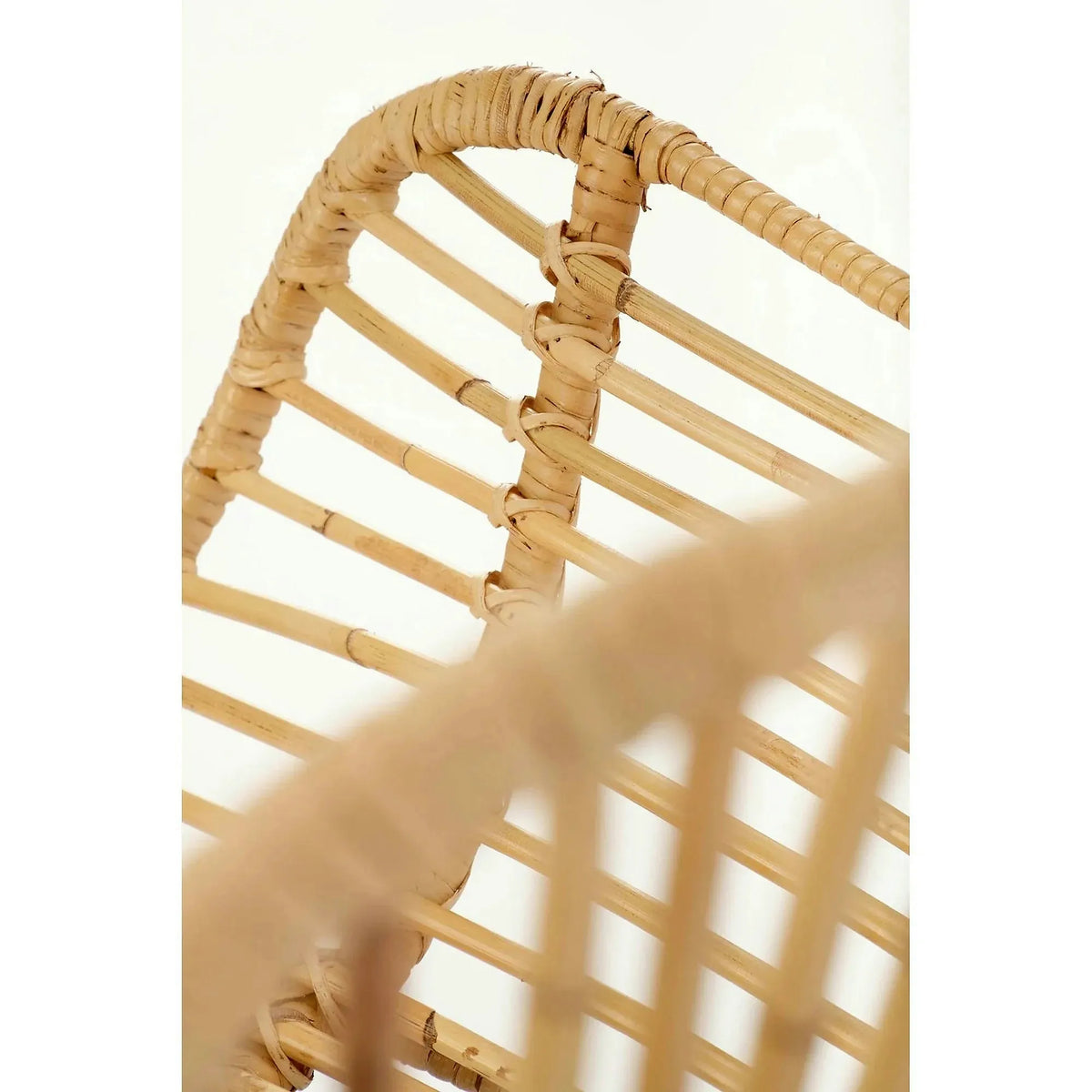 Scaun de gradina K335, bej/negru, rattan natural/otel, 61x63x90x45 cm