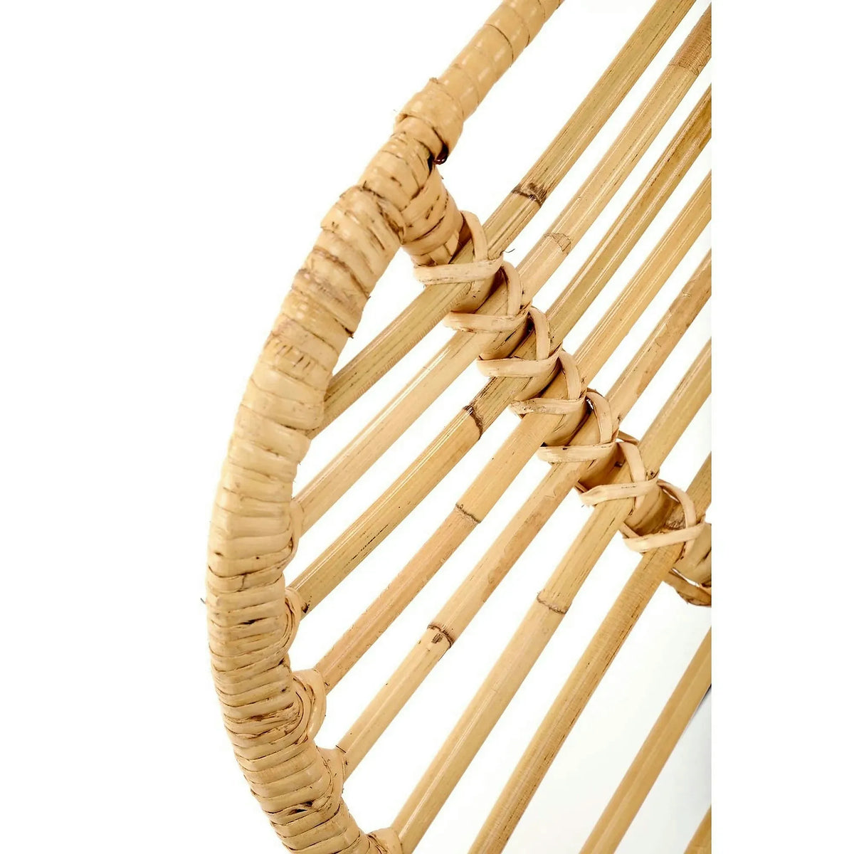 Scaun de gradina K335, bej/negru, rattan natural/otel, 61x63x90x45 cm