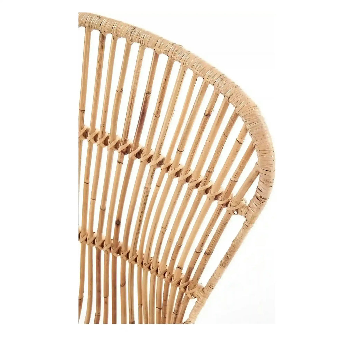 Scaun de gradina K335, bej/negru, rattan natural/otel, 61x63x90x45 cm
