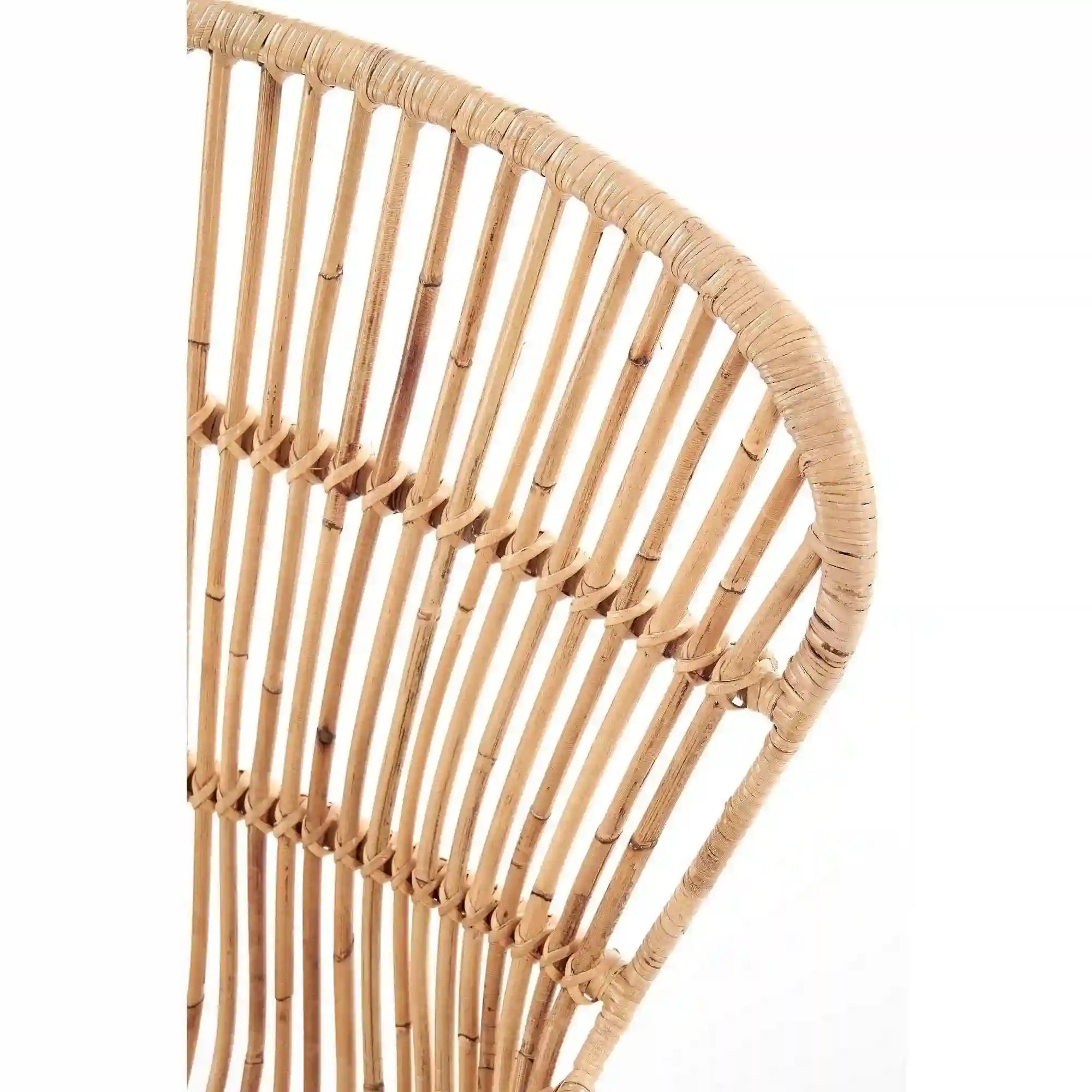 Scaun de gradina K335, bej/negru, rattan natural/otel, 61x63x90x45 cm