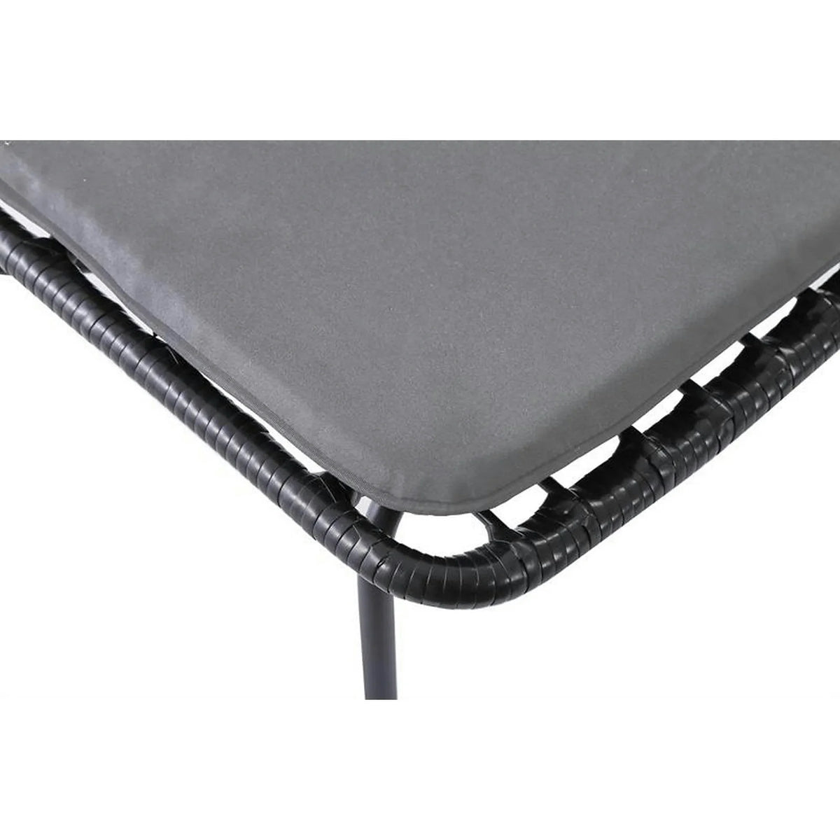 Scaun de gradina K401, gri/negru, rattan sintetic/otel, 47x45x85x43 cm