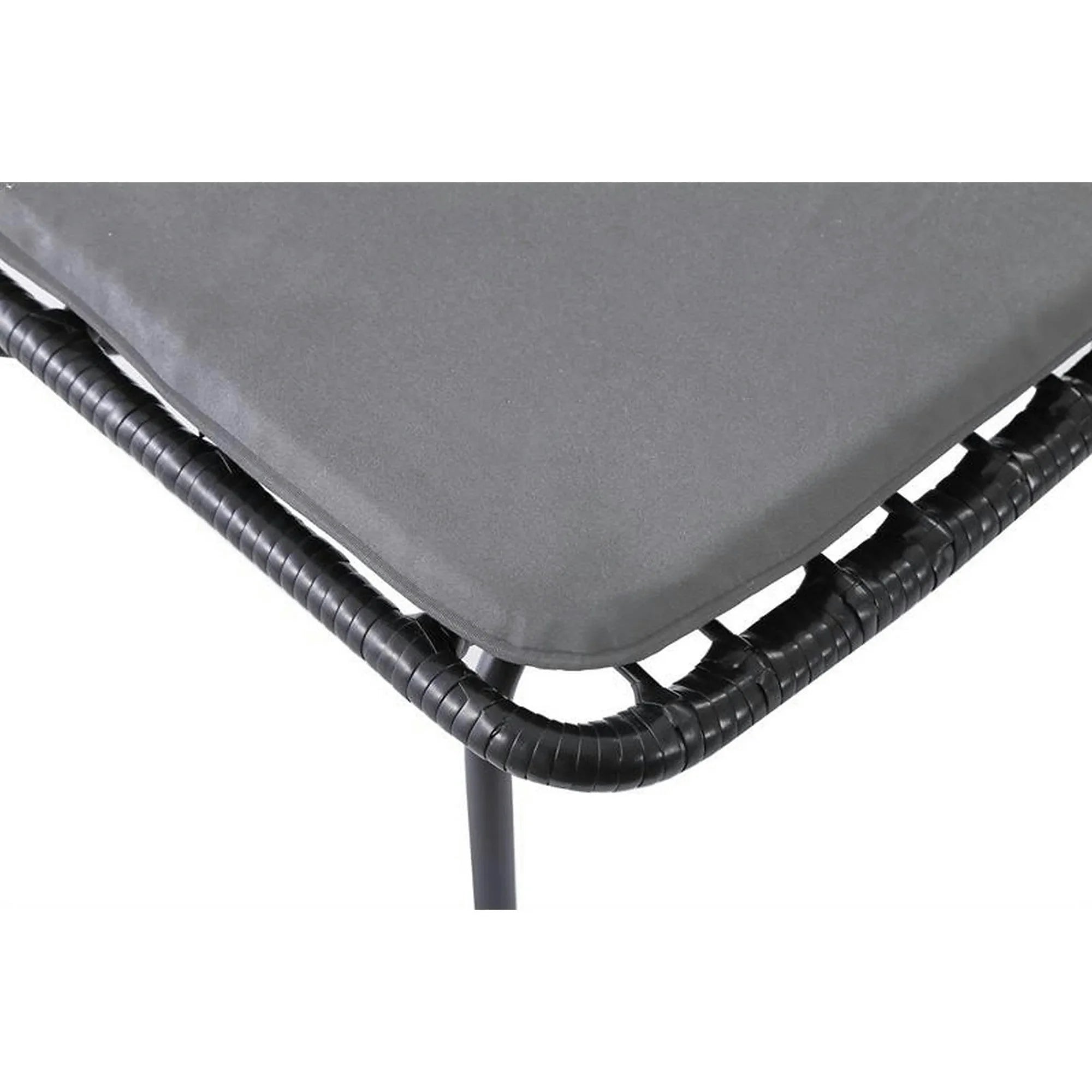 Scaun de gradina K401, gri/negru, rattan sintetic/otel, 47x45x85x43 cm