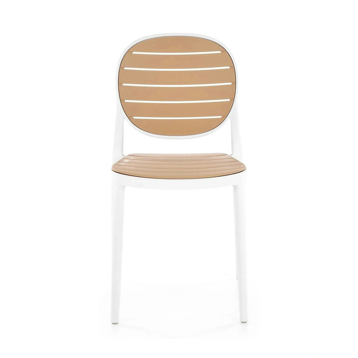 Scaun de gradina K529, stejar/alb, polipropilena, 42x51x83 cm
