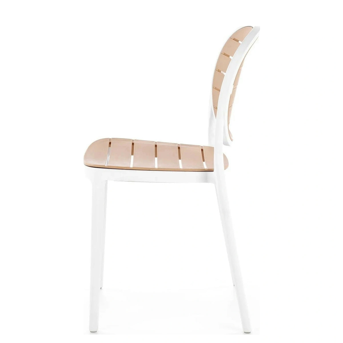Scaun de gradina K529, stejar/alb, polipropilena, 42x51x83 cm