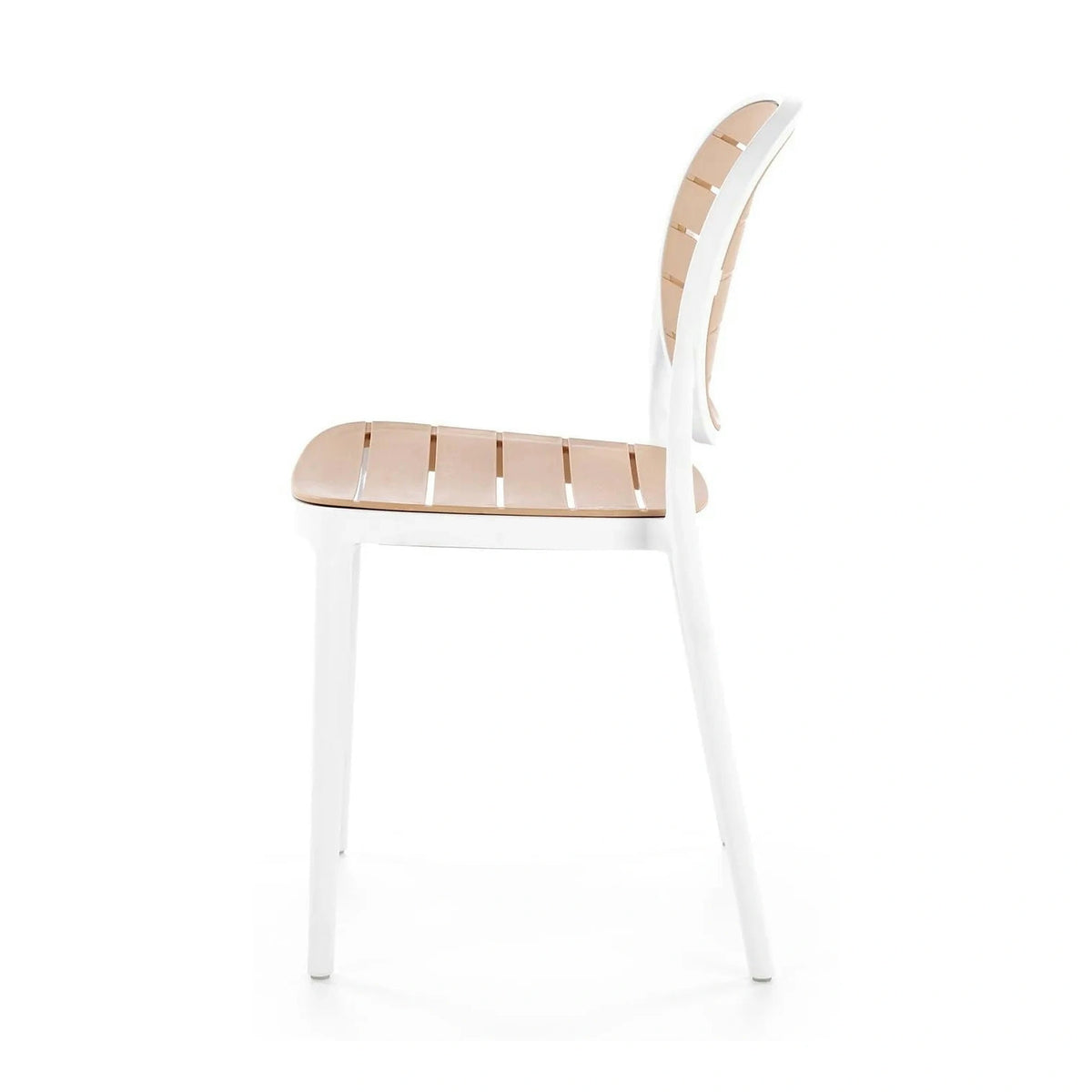 Scaun de gradina K529, stejar/alb, polipropilena, 42x51x83 cm