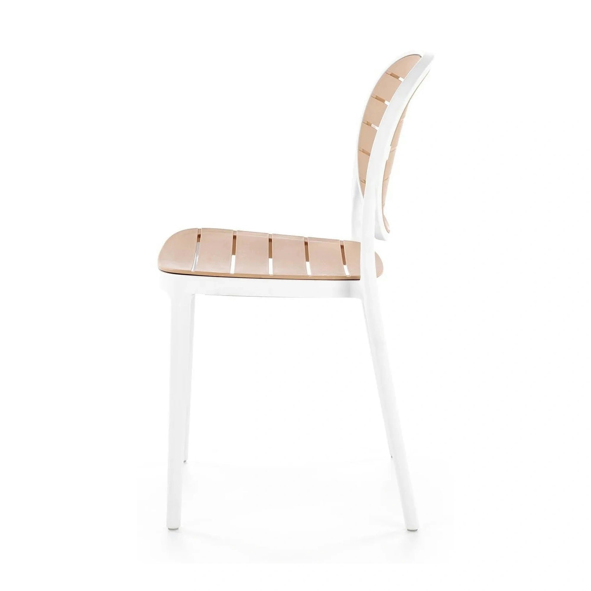 Scaun de gradina K529, stejar/alb, polipropilena, 42x51x83 cm