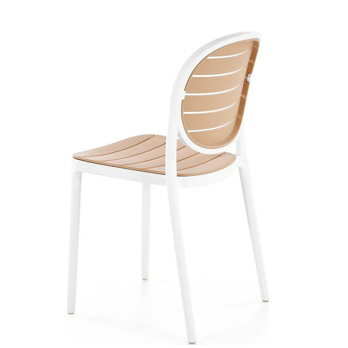 Scaun de gradina K529, stejar/alb, polipropilena, 42x51x83 cm