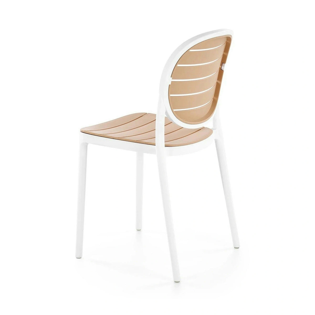 Scaun de gradina K529, stejar/alb, polipropilena, 42x51x83 cm