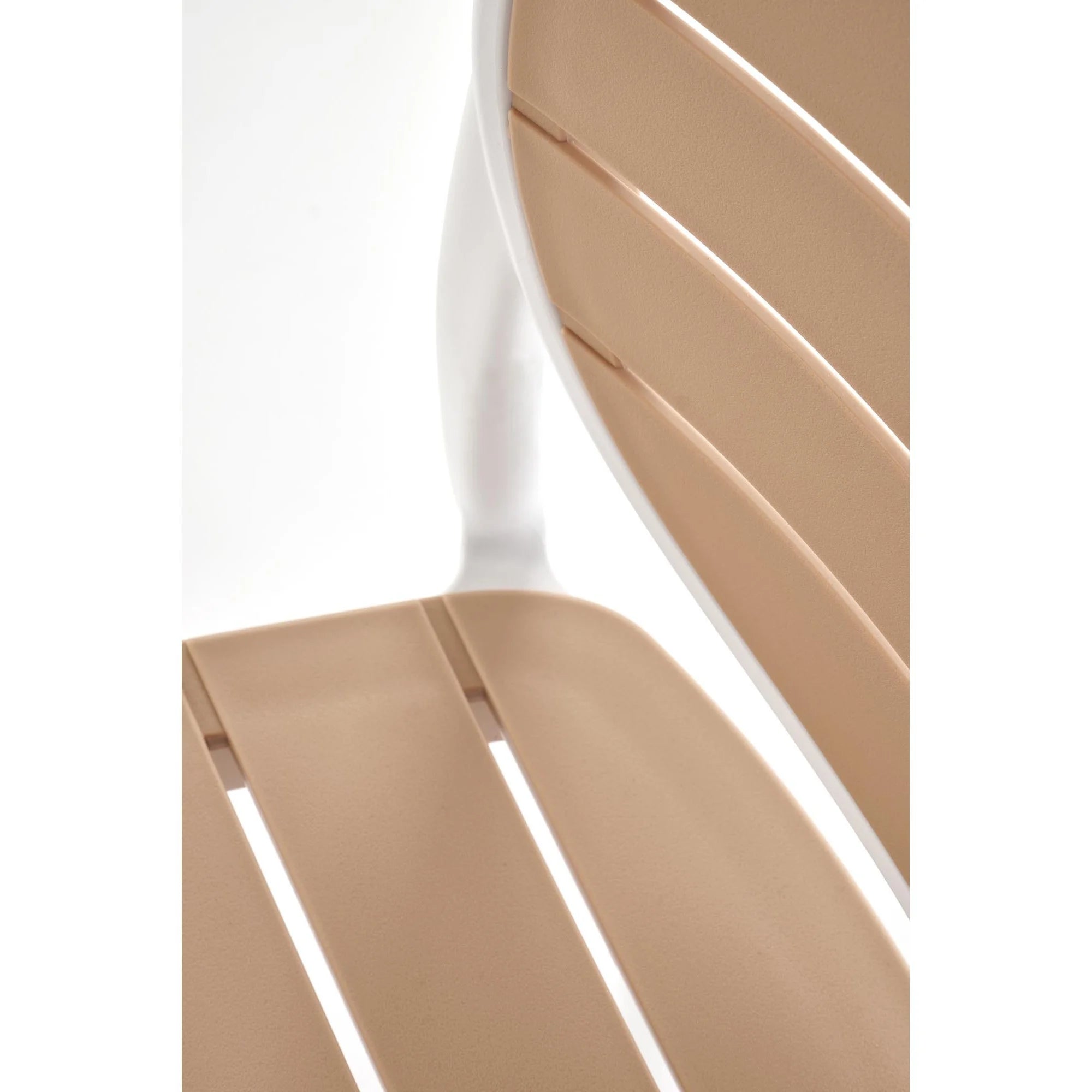 Scaun de gradina K529, stejar/alb, polipropilena, 42x51x83 cm