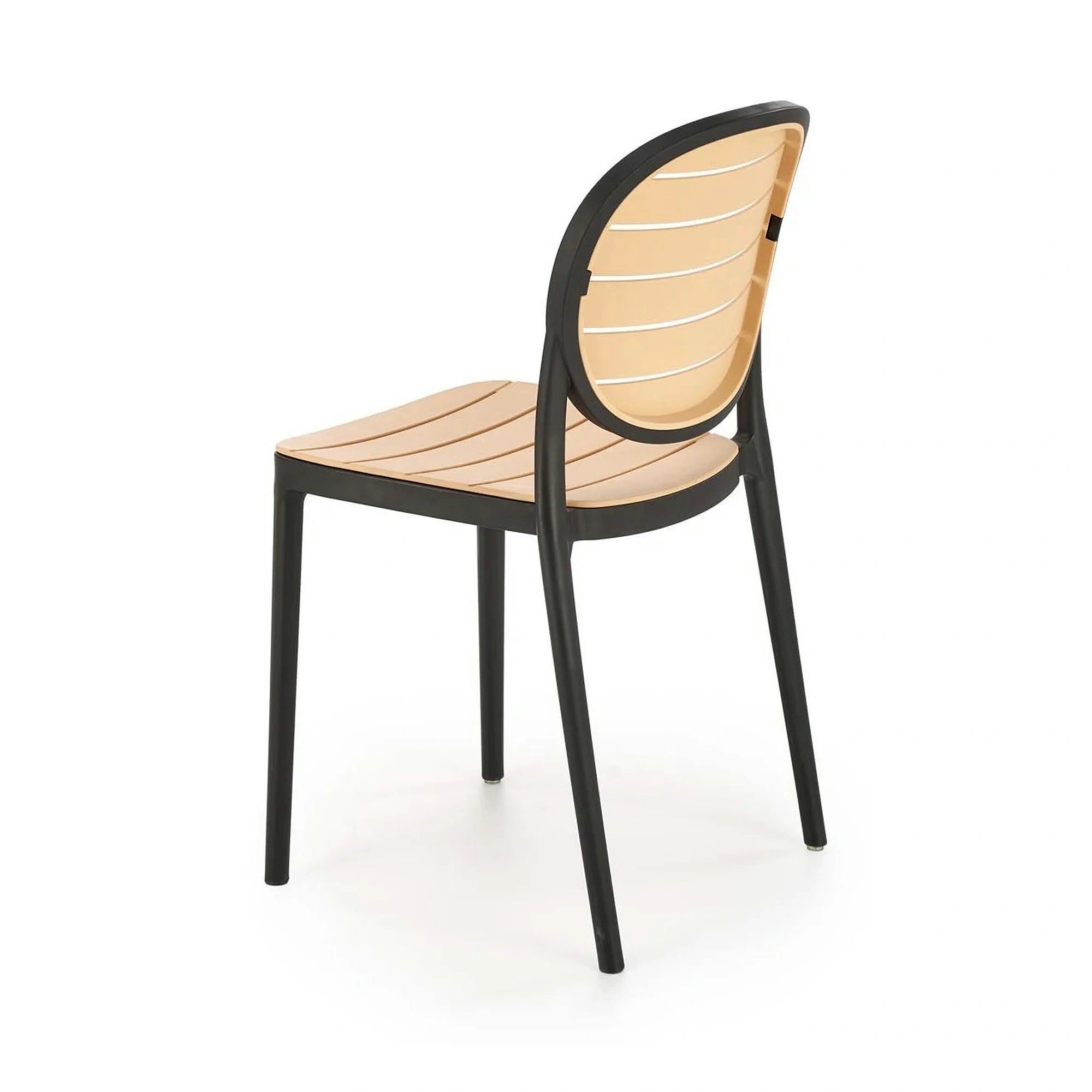 Scaun de gradina K529, stejar/negru, polipropilena, 42x51x83 cm