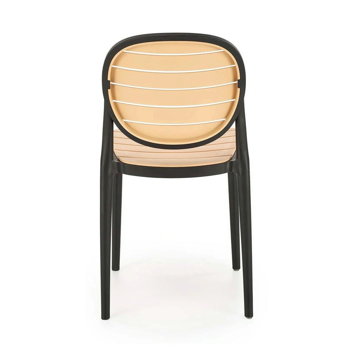 Scaun de gradina K529, stejar/negru, polipropilena, 42x51x83 cm