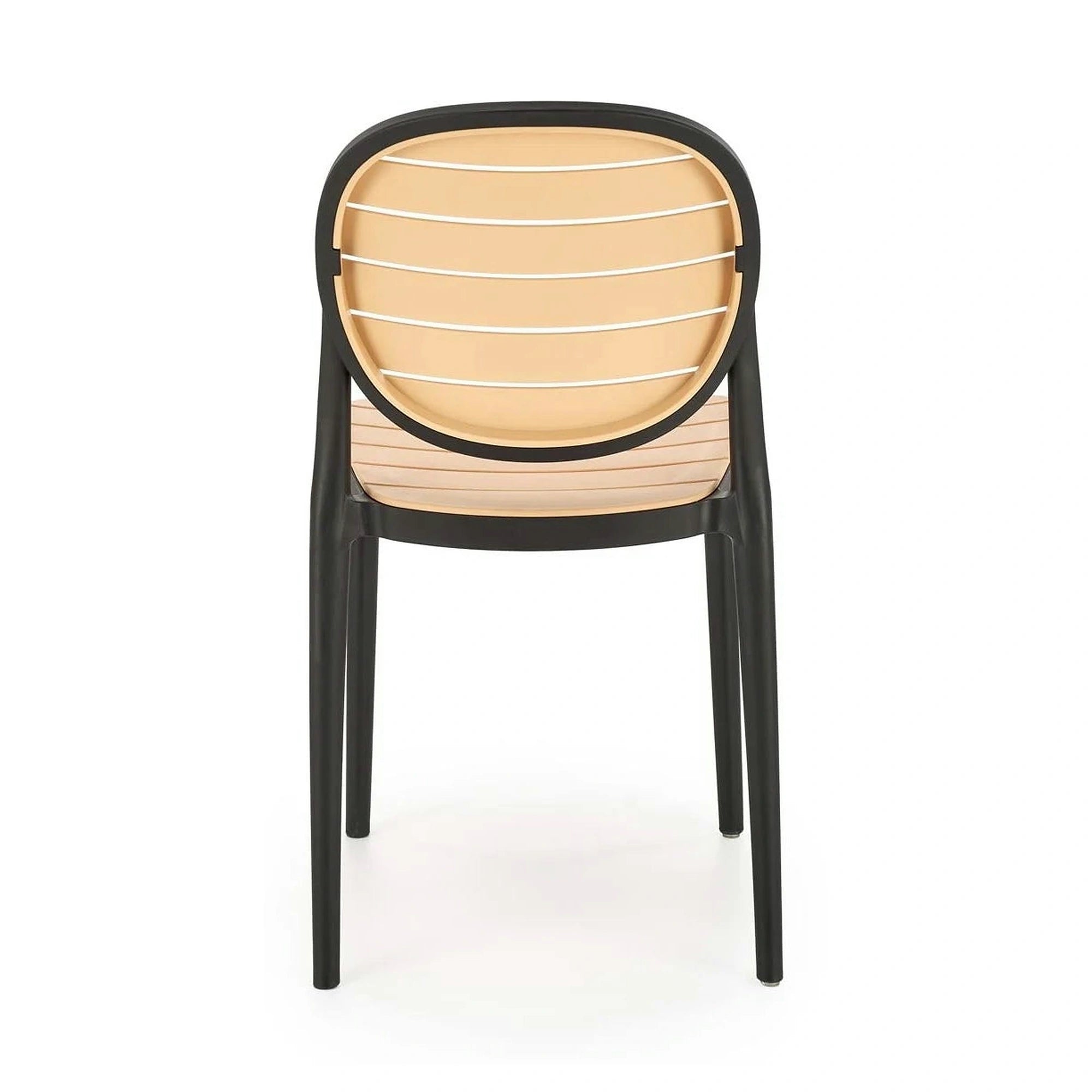 Scaun de gradina K529, stejar/negru, polipropilena, 42x51x83 cm