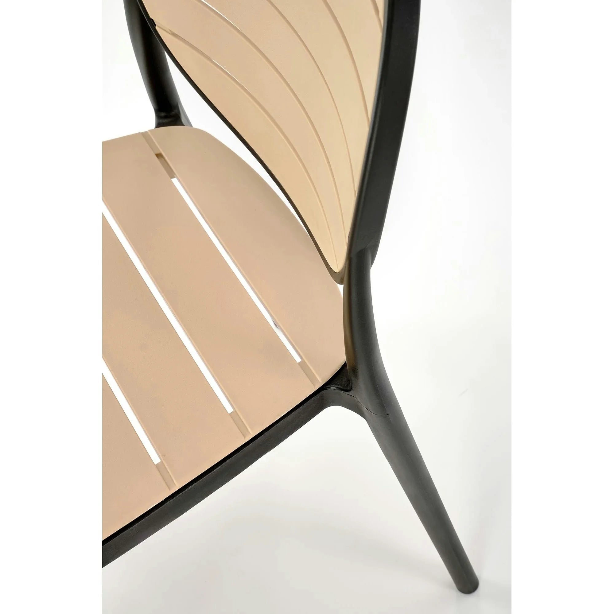 Scaun de gradina K529, stejar/negru, polipropilena, 42x51x83 cm