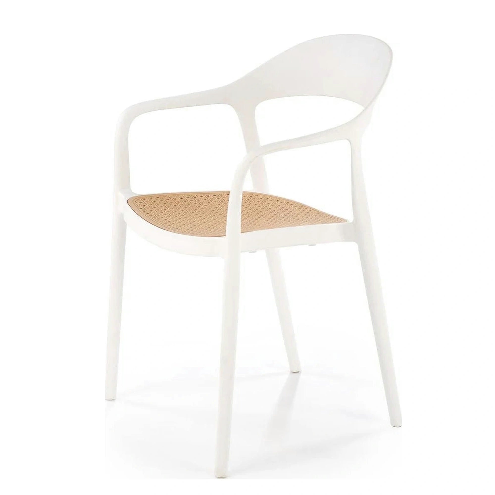 Scaun de gradina K530, stejar/alb, polipropilena, 57x52x80 cm