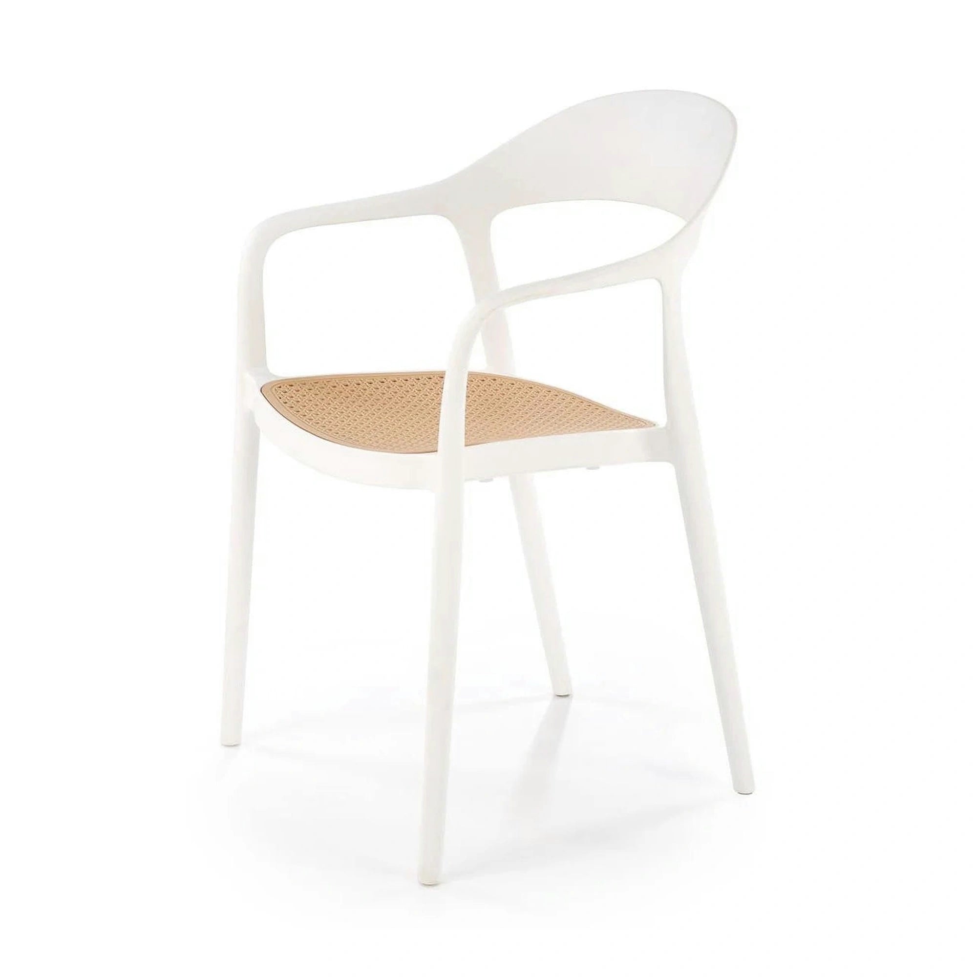 Scaun de gradina K530, stejar/alb, polipropilena, 57x52x80 cm