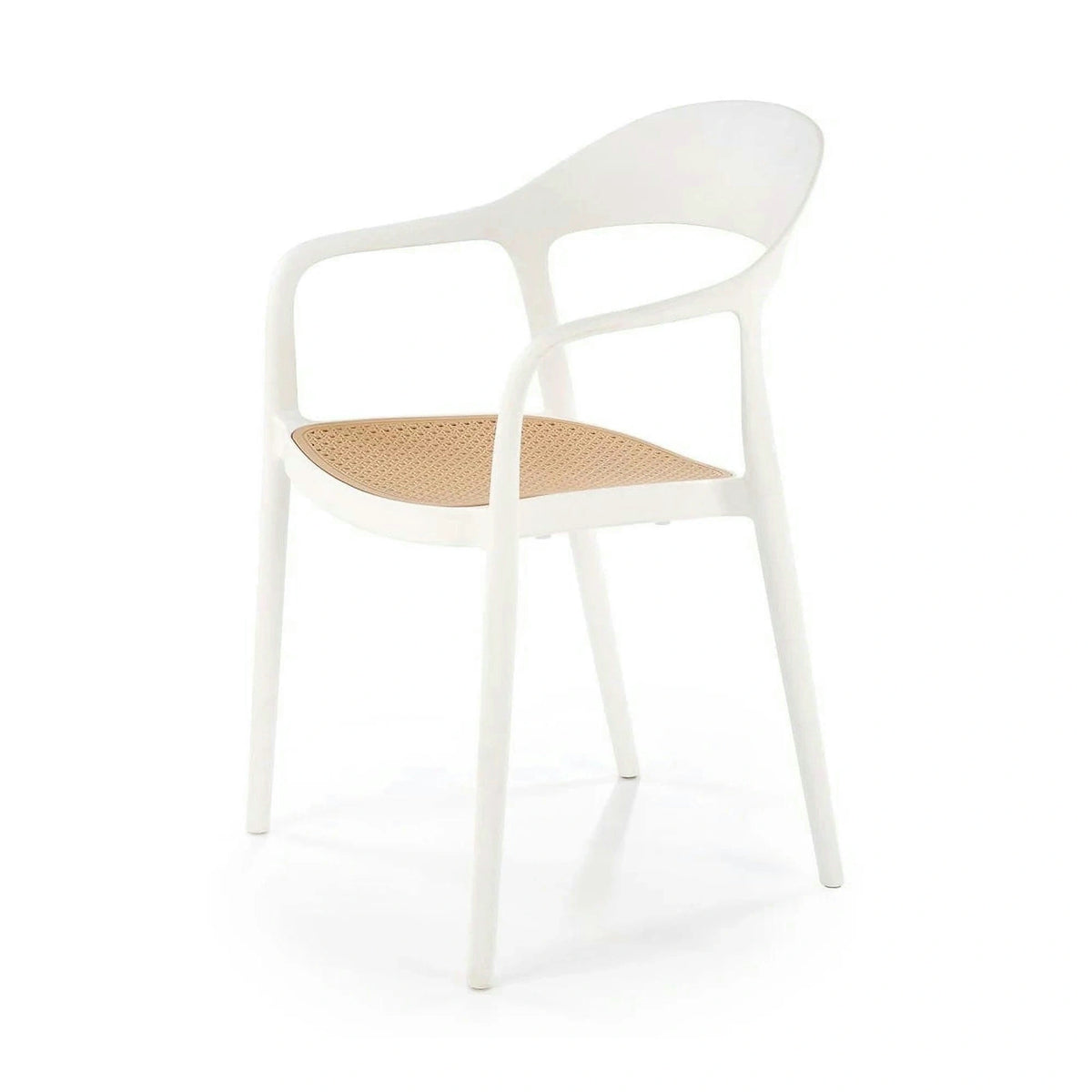 Scaun de gradina K530, stejar/alb, polipropilena, 57x52x80 cm