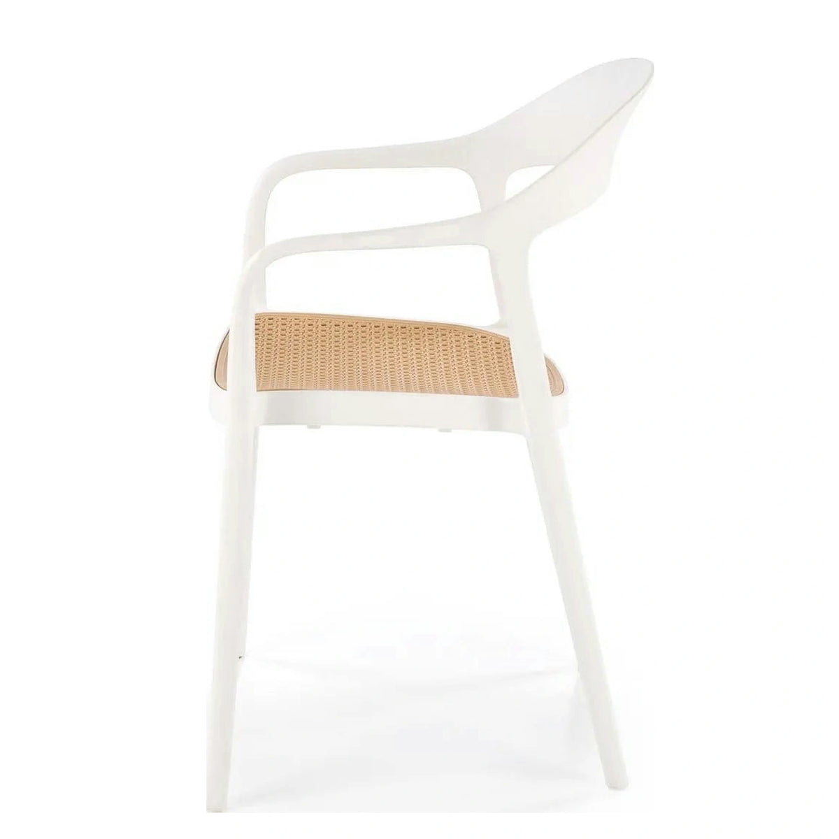 Scaun de gradina K530, stejar/alb, polipropilena, 57x52x80 cm