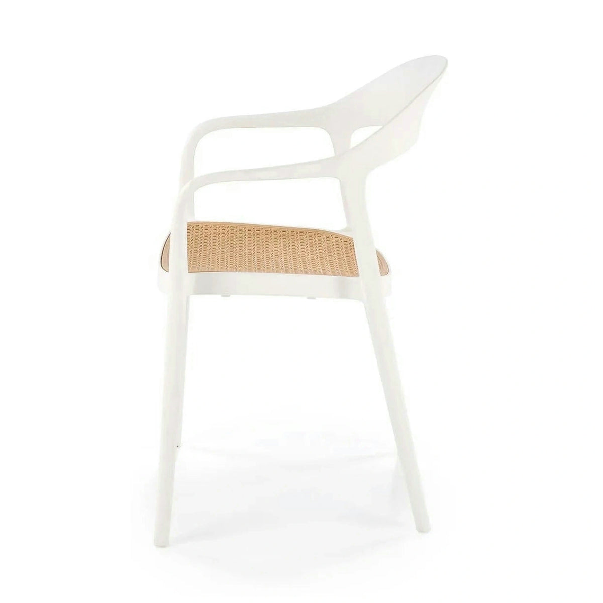 Scaun de gradina K530, stejar/alb, polipropilena, 57x52x80 cm
