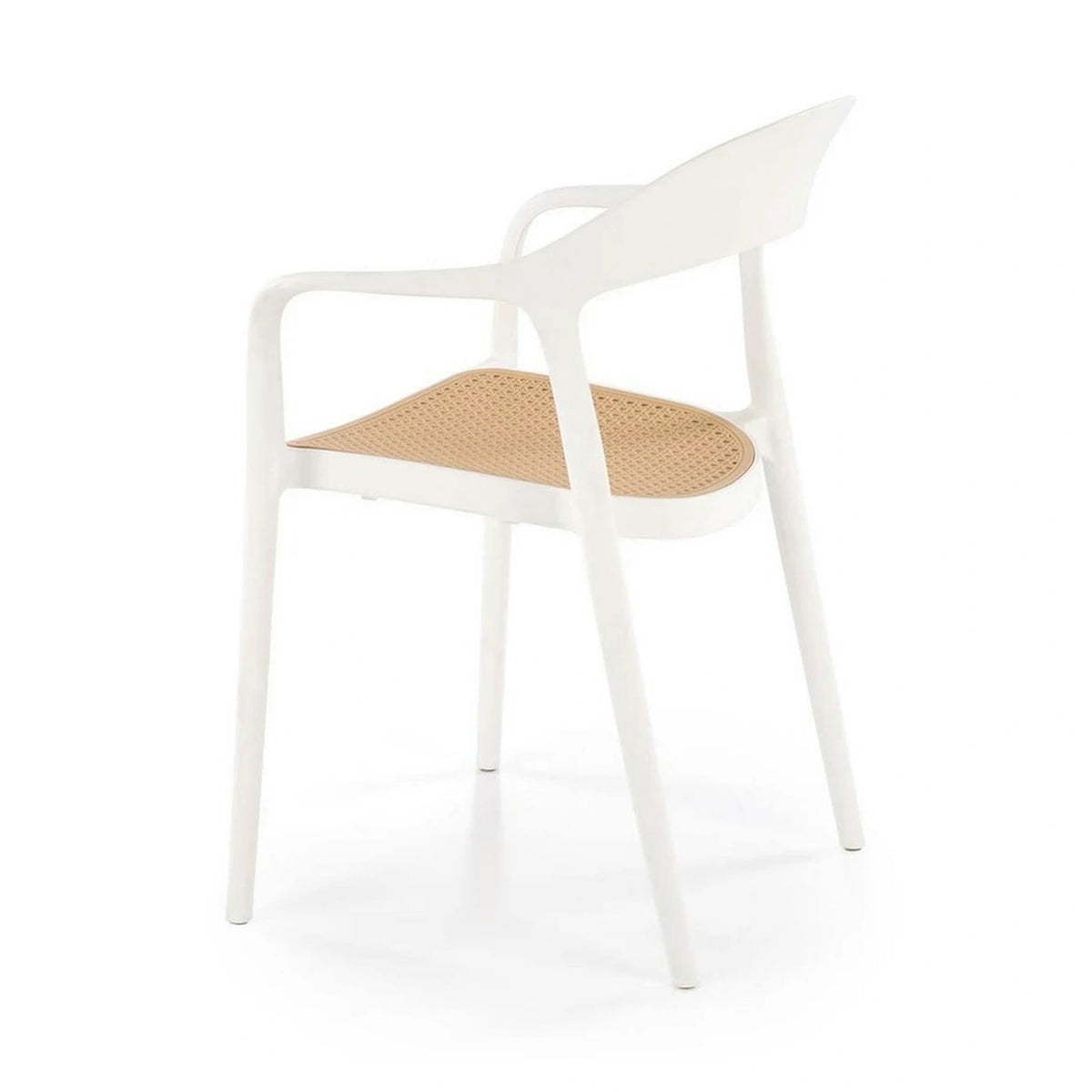 Scaun de gradina K530, stejar/alb, polipropilena, 57x52x80 cm