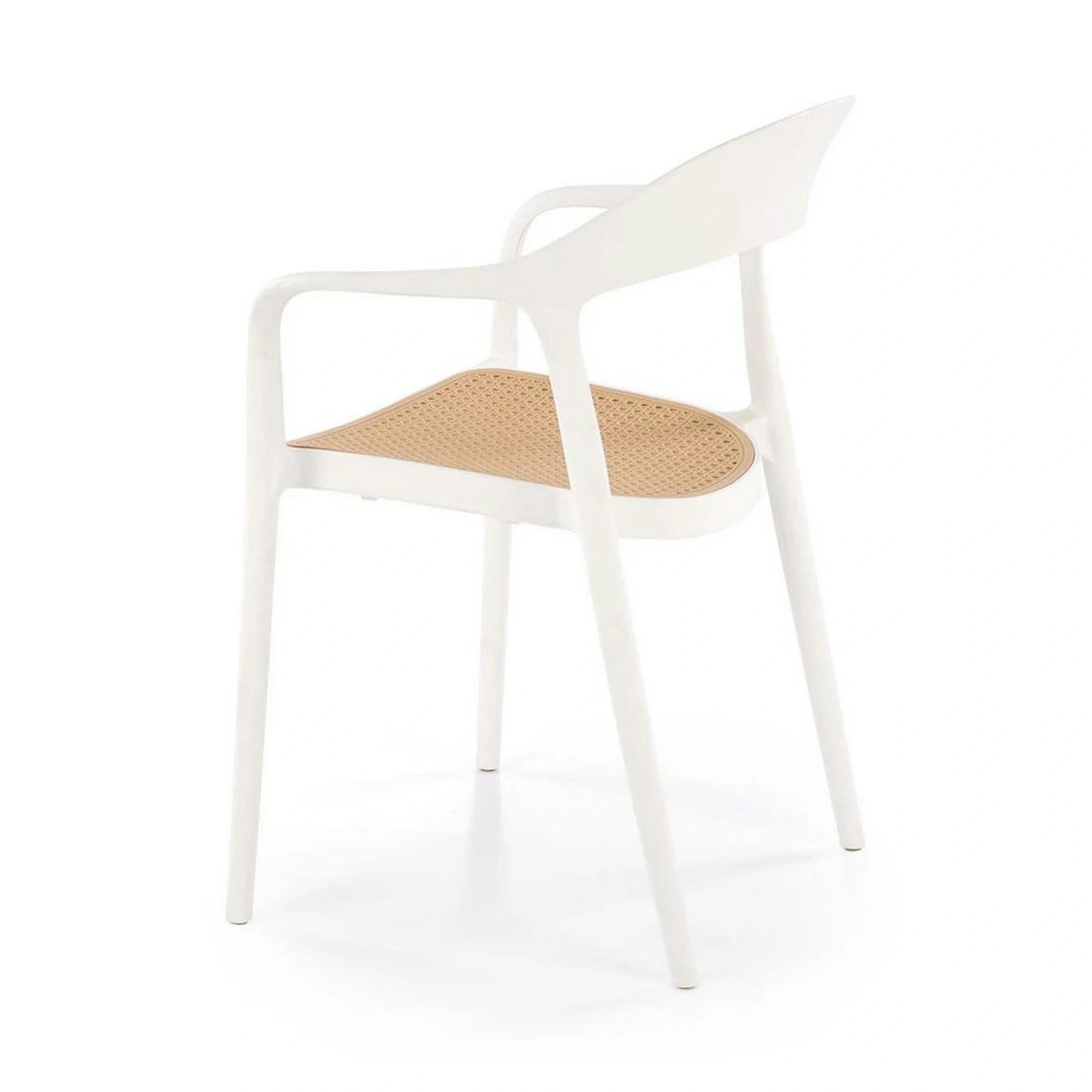 Scaun de gradina K530, stejar/alb, polipropilena, 57x52x80 cm