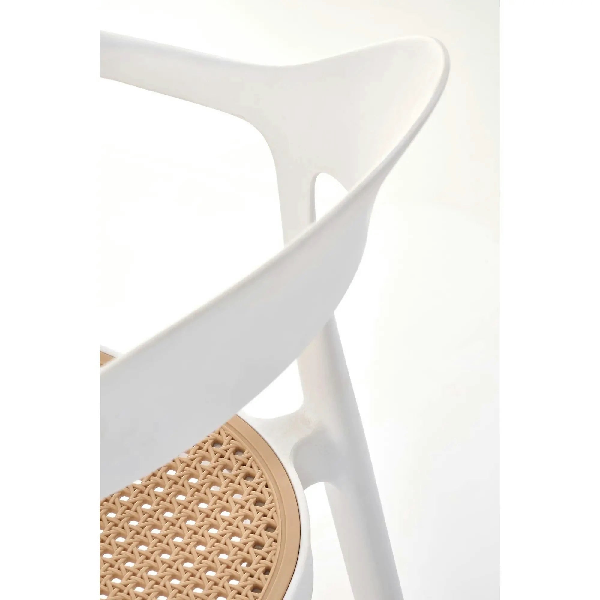 Scaun de gradina K530, stejar/alb, polipropilena, 57x52x80 cm