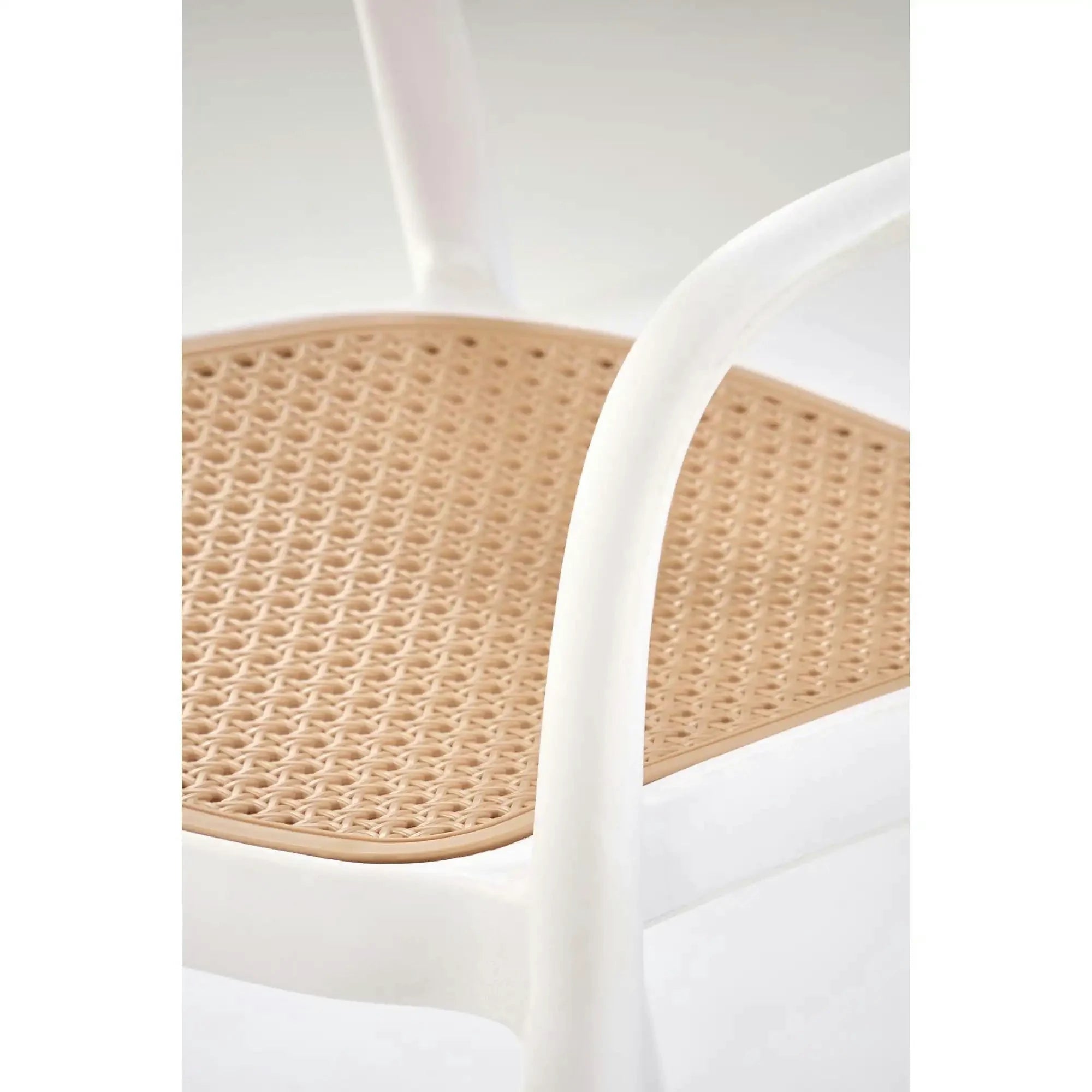 Scaun de gradina K530, stejar/alb, polipropilena, 57x52x80 cm