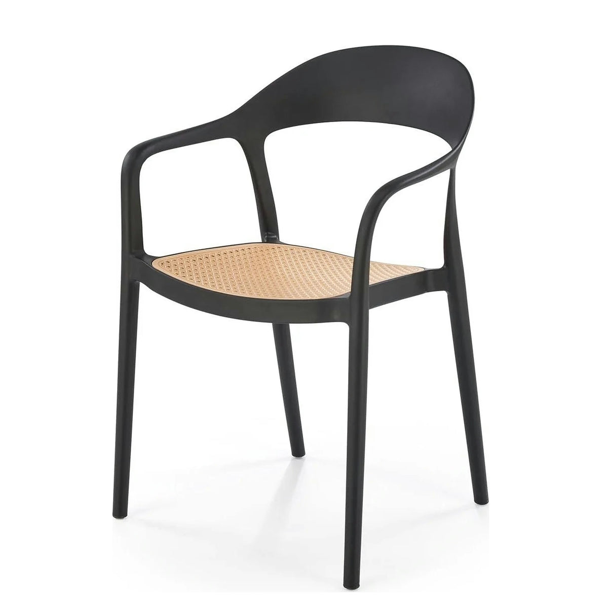 Scaun de gradina K530, stejar/negru, polipropilena, 57x52x80 cm