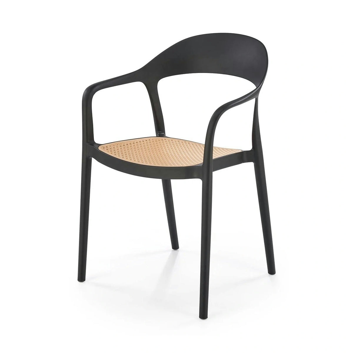 Scaun de gradina K530, stejar/negru, polipropilena, 57x52x80 cm
