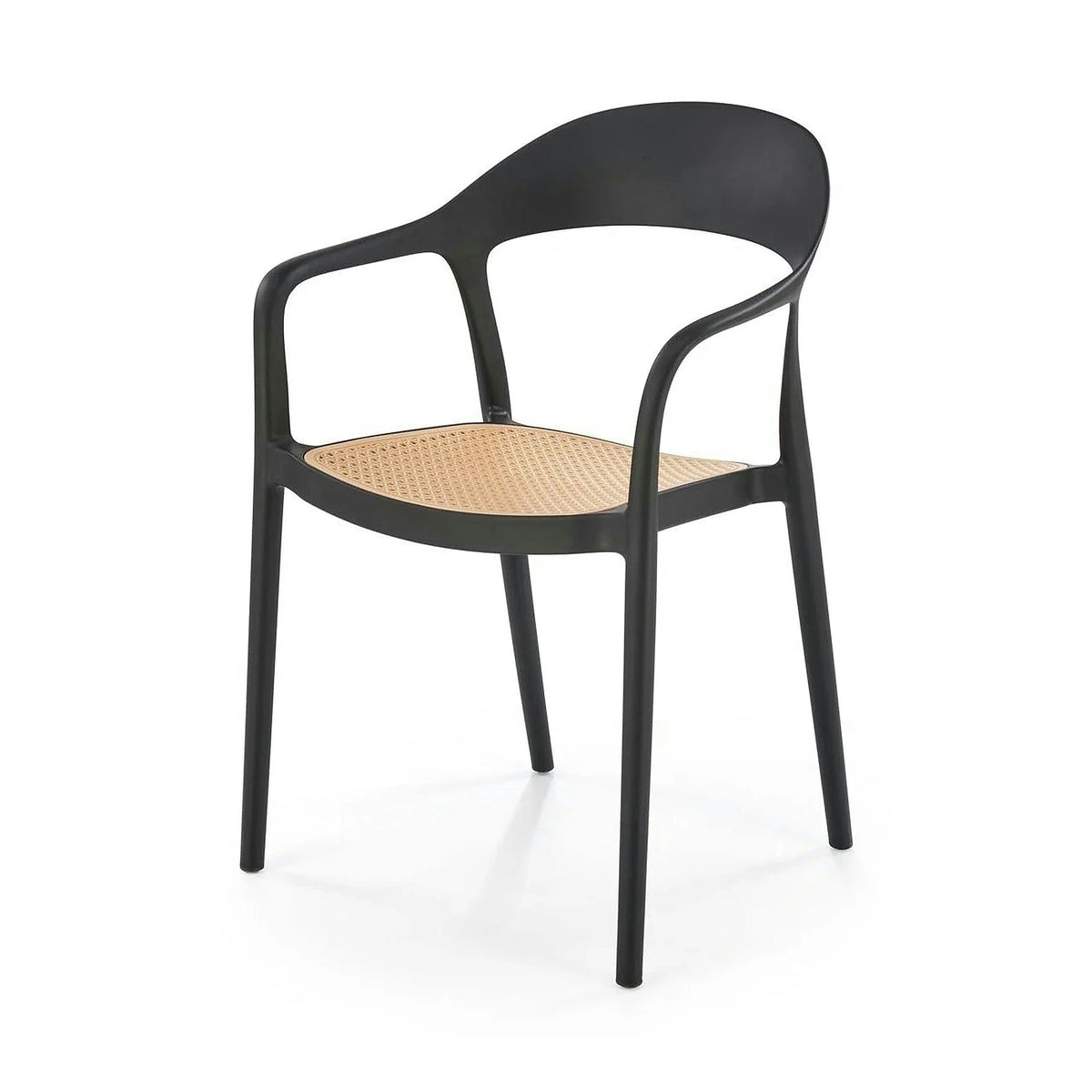 Scaun de gradina K530, stejar/negru, polipropilena, 57x52x80 cm