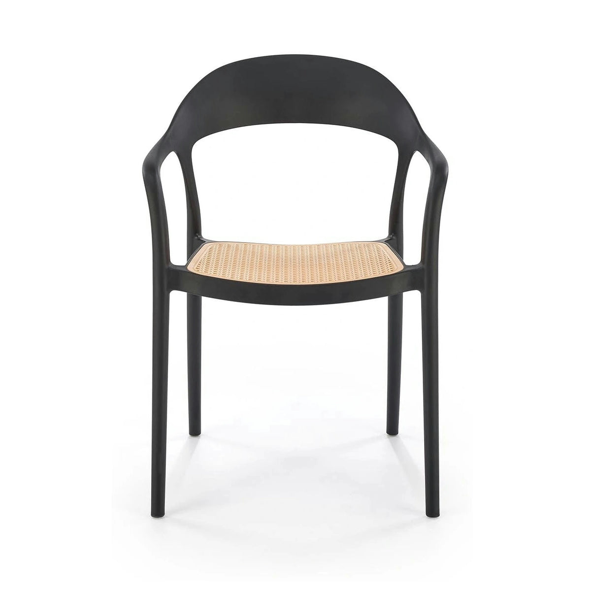 Scaun de gradina K530, stejar/negru, polipropilena, 57x52x80 cm