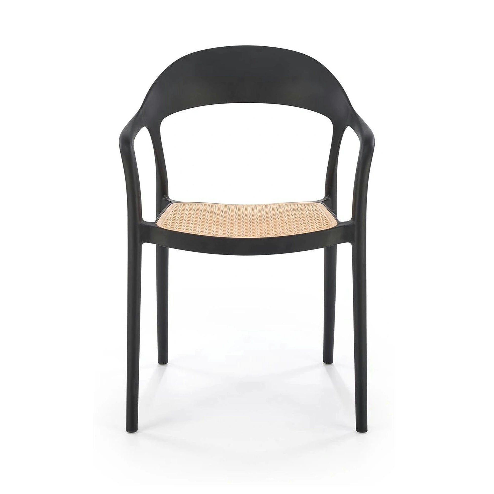 Scaun de gradina K530, stejar/negru, polipropilena, 57x52x80 cm