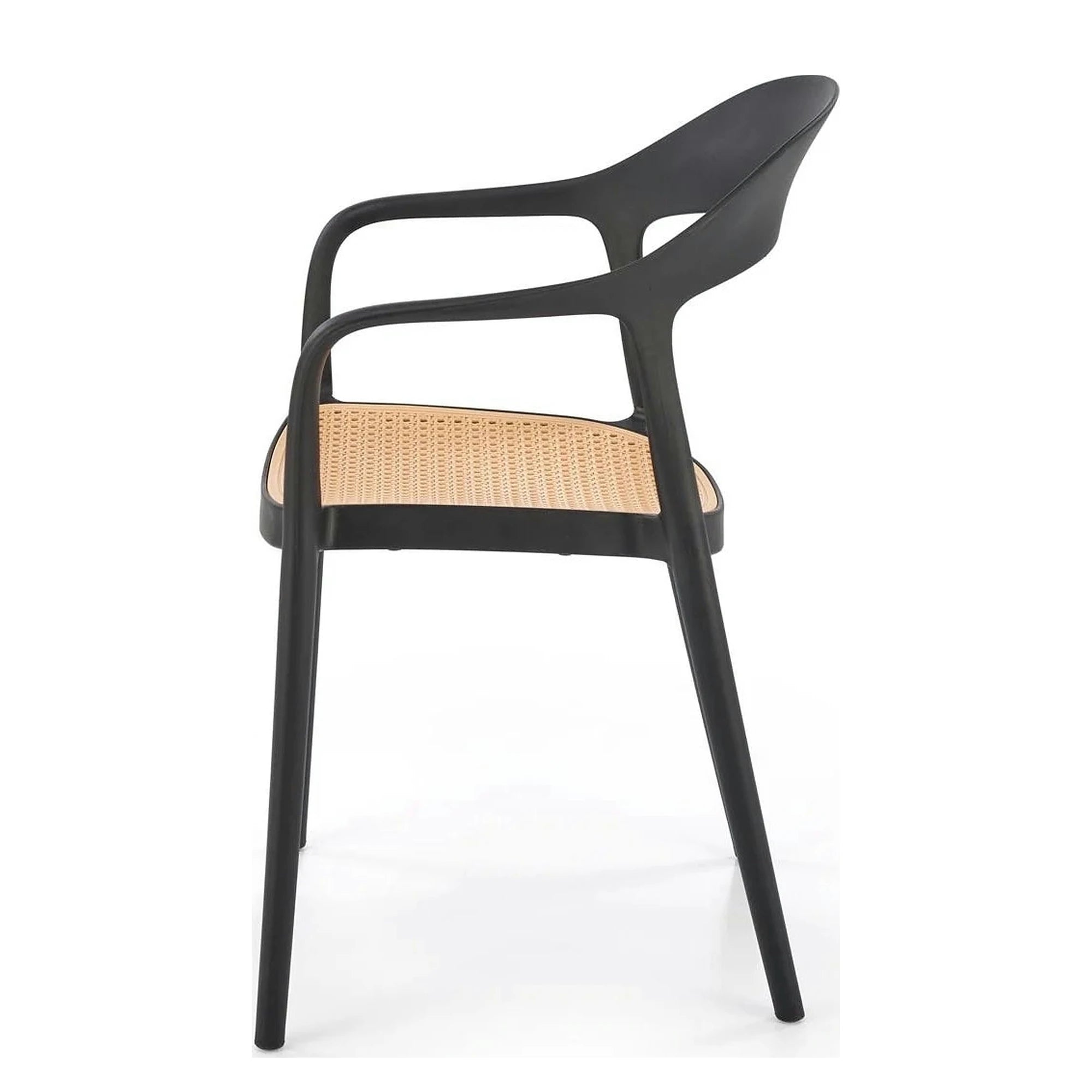 Scaun de gradina K530, stejar/negru, polipropilena, 57x52x80 cm