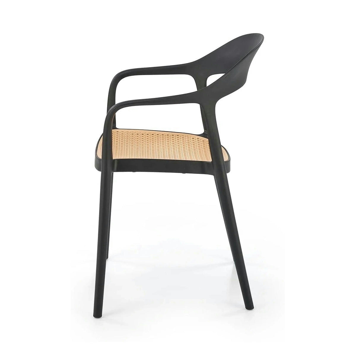 Scaun de gradina K530, stejar/negru, polipropilena, 57x52x80 cm