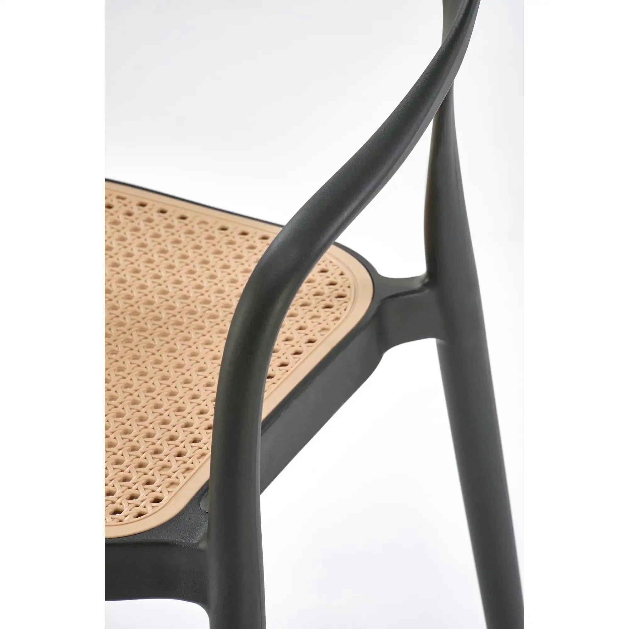 Scaun de gradina K530, stejar/negru, polipropilena, 57x52x80 cm