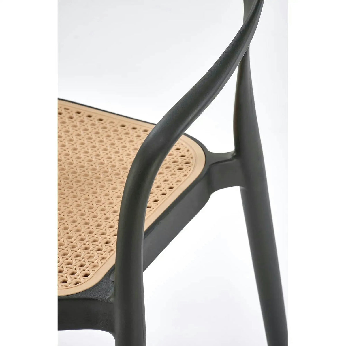 Scaun de gradina K530, stejar/negru, polipropilena, 57x52x80 cm