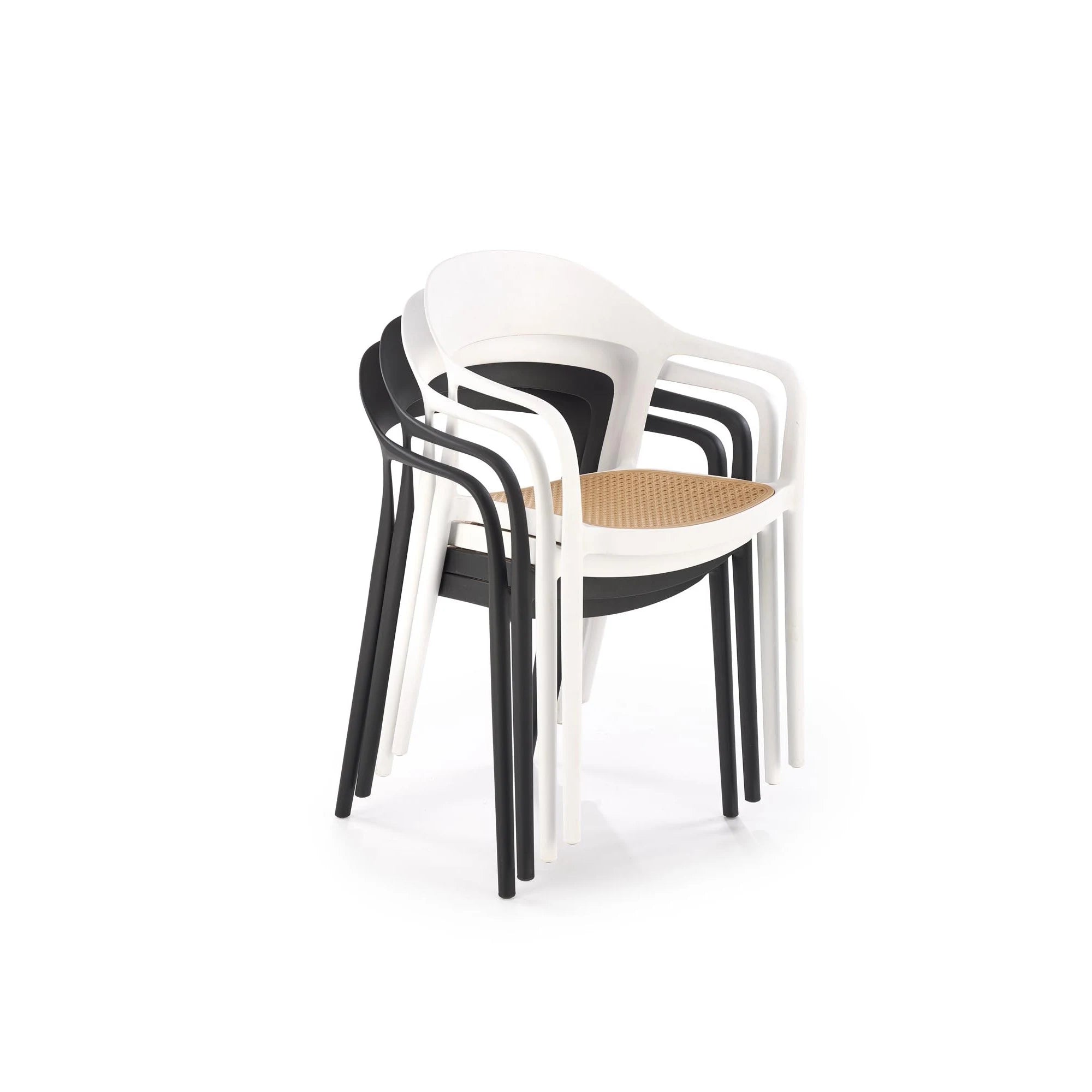 Scaun de gradina K530, stejar/negru, polipropilena, 57x52x80 cm