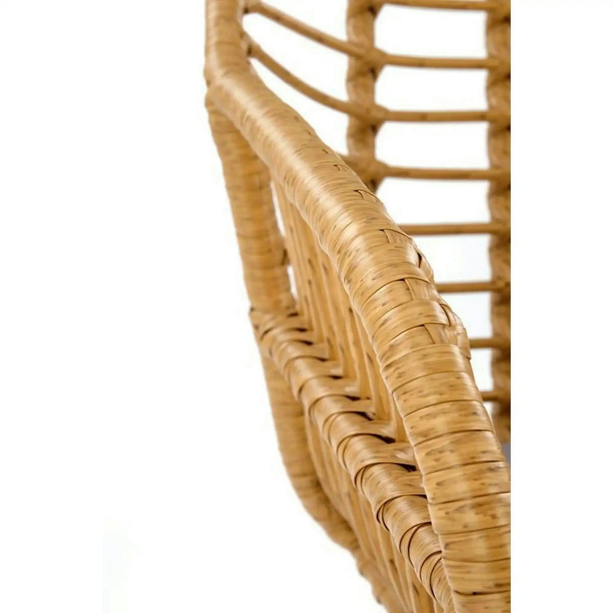 Scaun de gradina K541, gri/stejar, stofa/ratan sintetic, 55x58x77 cm