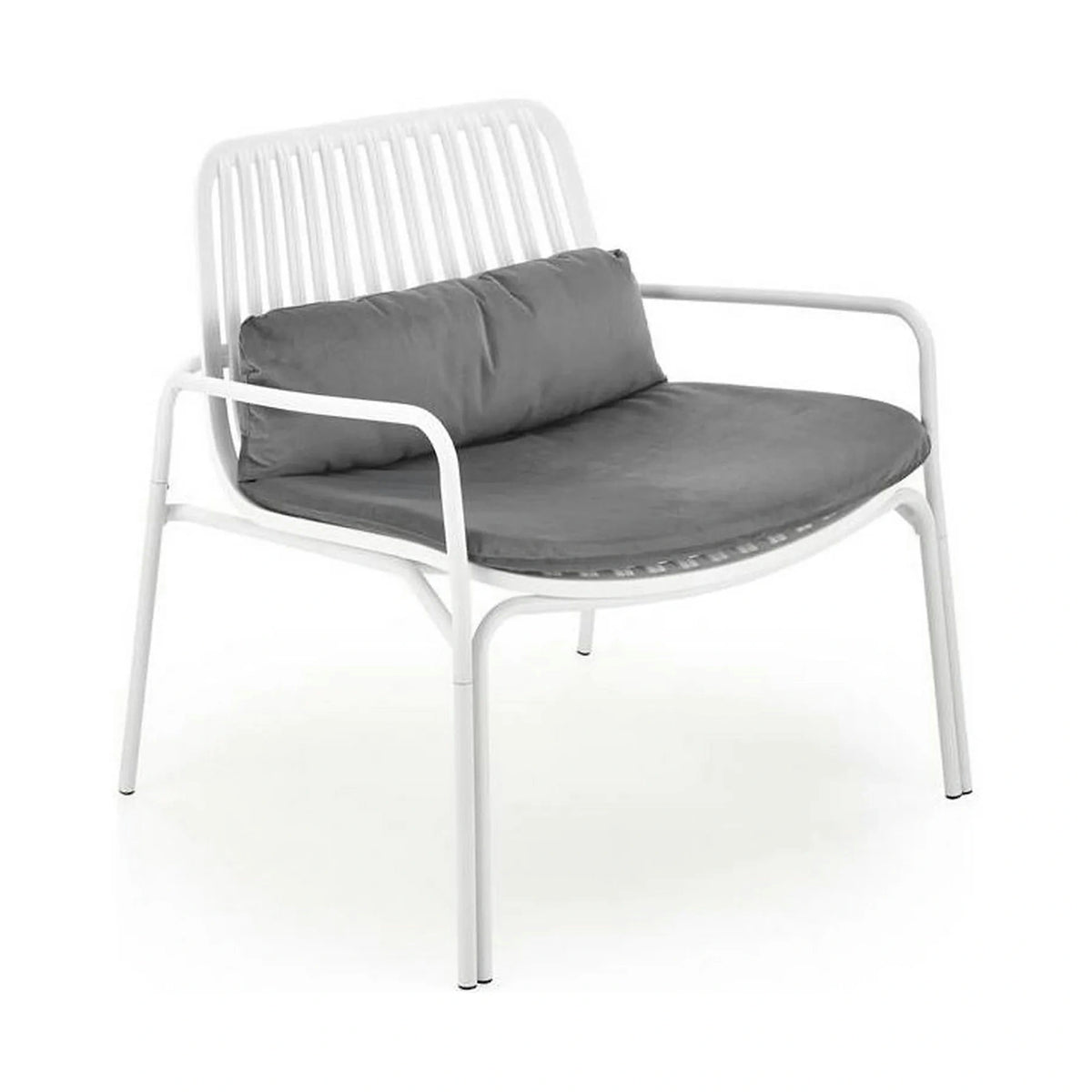 Scaun de gradina MELBY, gri/alb, stofa/polipropilena, 71x66x75 cm