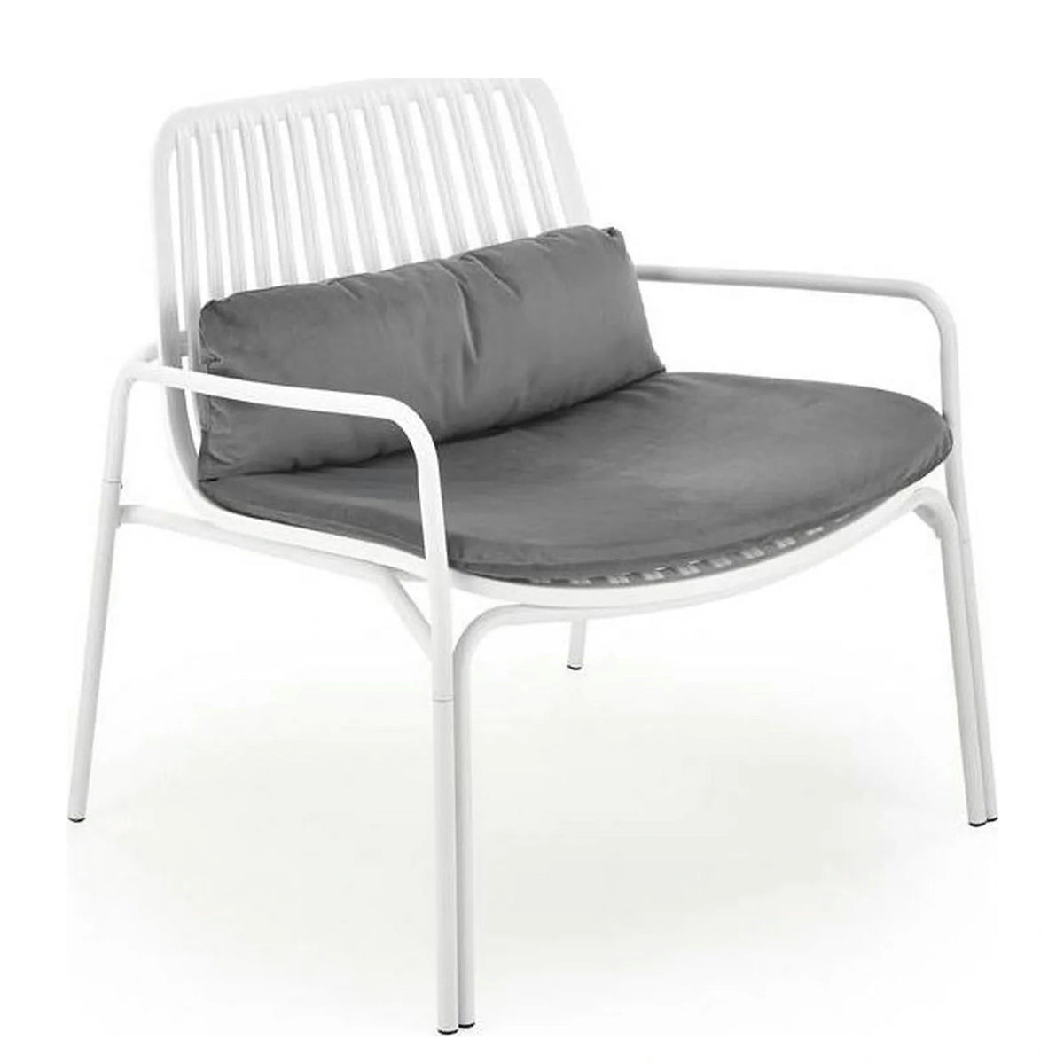 Scaun de gradina MELBY, gri/alb, stofa/polipropilena, 71x66x75 cm