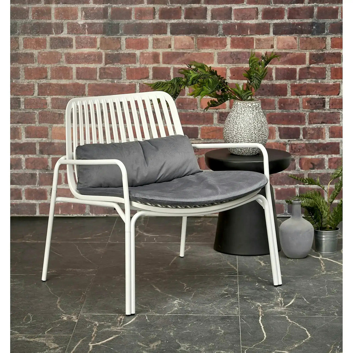 Scaun de gradina MELBY, gri/alb, stofa/polipropilena, 71x66x75 cm