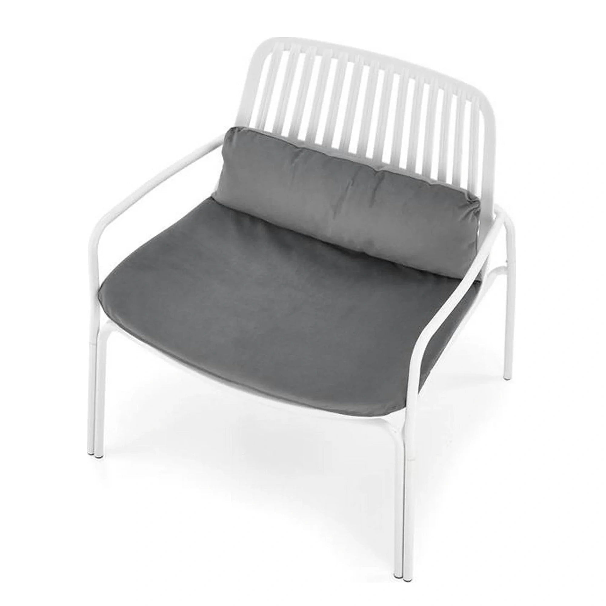 Scaun de gradina MELBY, gri/alb, stofa/polipropilena, 71x66x75 cm